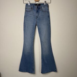 Hollister Size 0 Short Denim High Rise Vintage Flare Soft Stretch Jeans Western